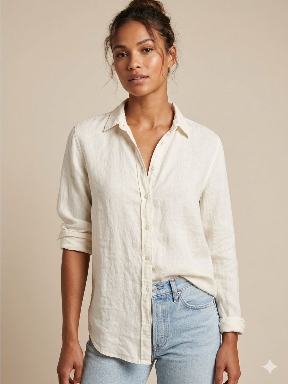 MATE The Label Organic Linen Button Down Shirt - Small, Oversized!